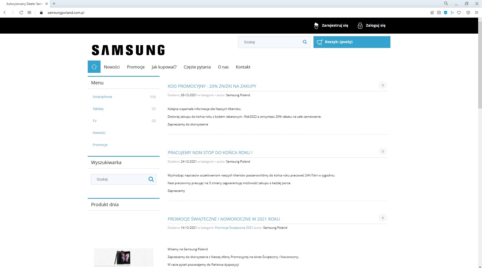 samsungpoland.com.pl to nie jest oficjalny autoryzowany sklep Samsunga