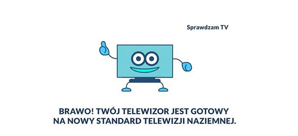 Jeżeli Wasz telewizor bądź dekoder jest kompatybilny z DVB-T2, Sprawdzam TV wyświetli dokładnie ten ekran (źródło: TVP)