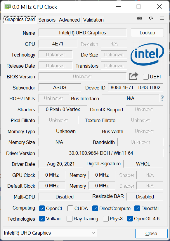 Asus Vivobook Slate GPU-Z