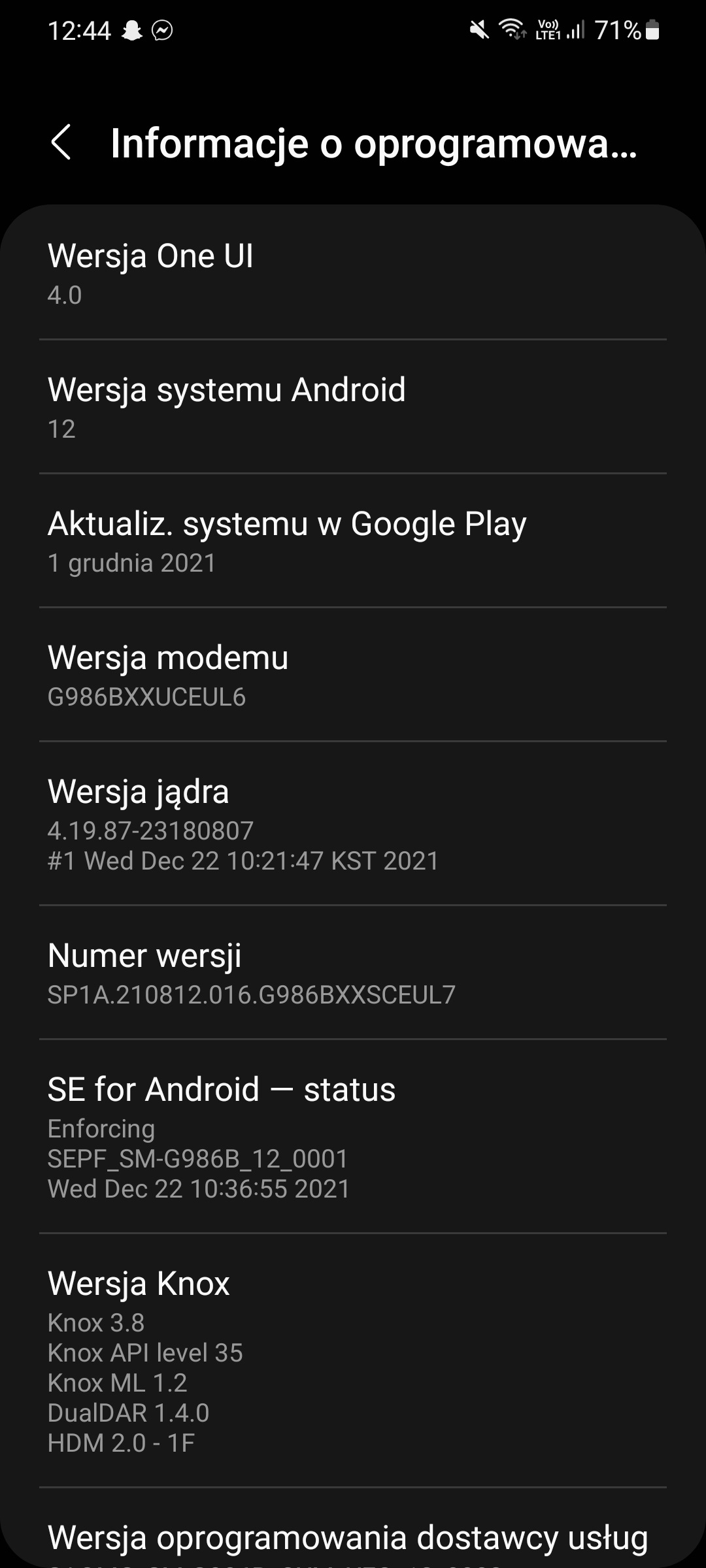 Samsung Galaxy S20 Plus Android 12 One UI 4
