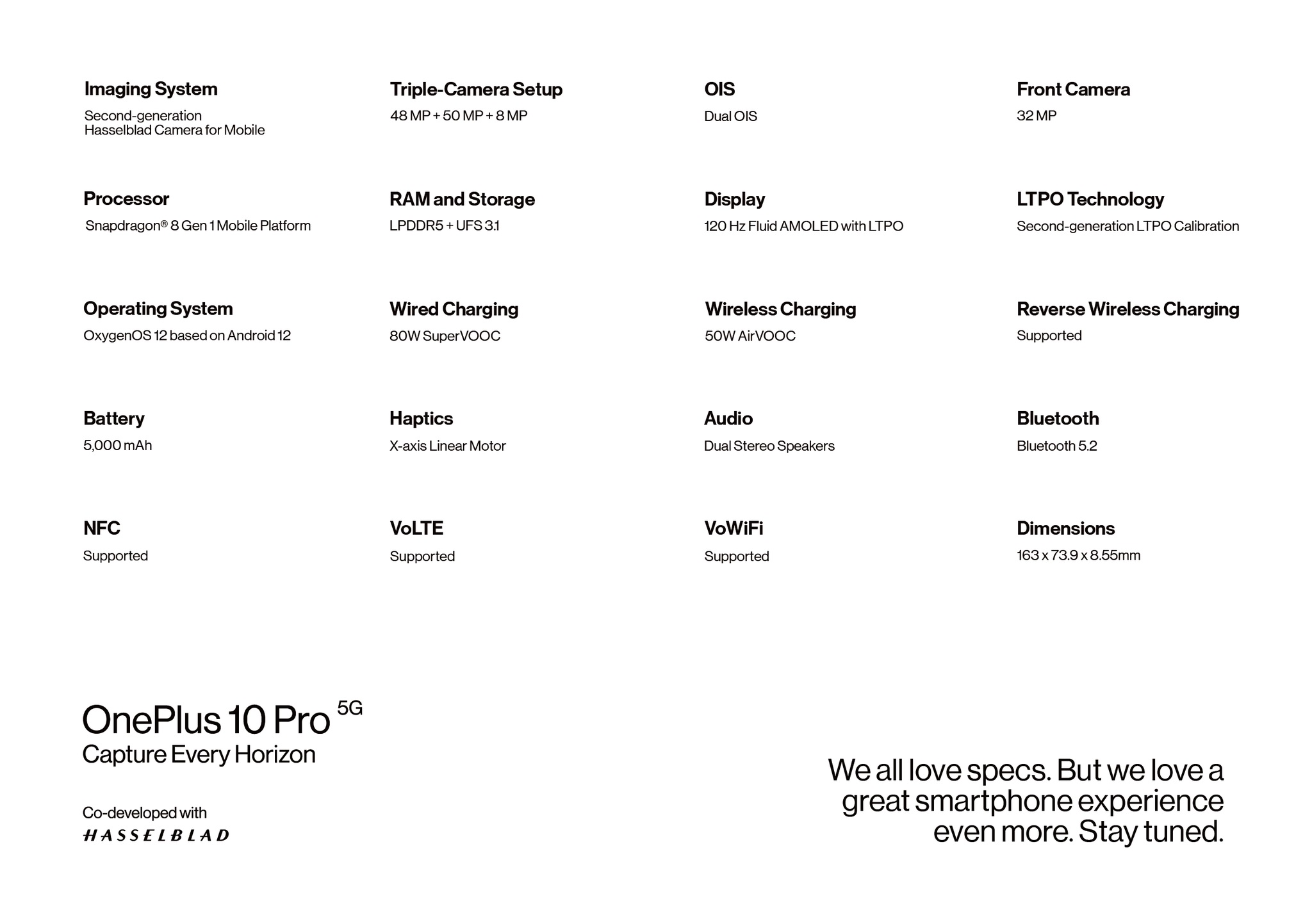 specyfikacja OnePlus 10 Pro specs