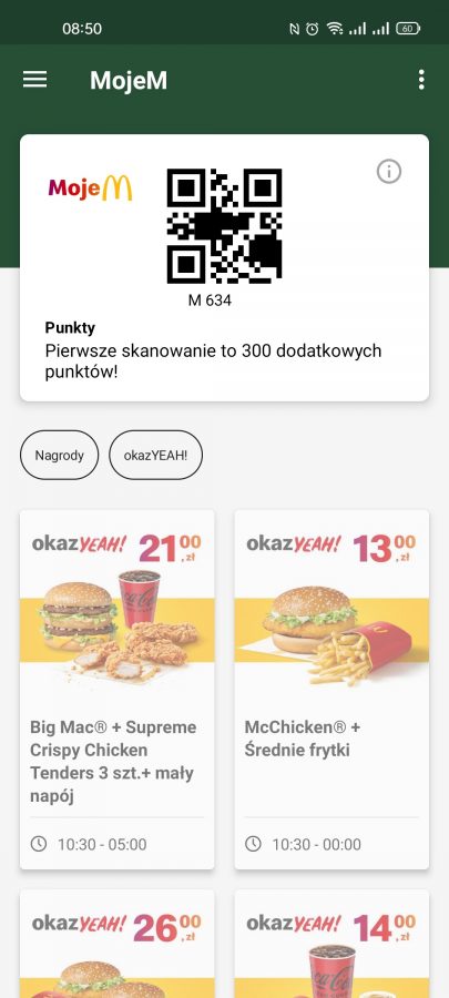 McDonald's uruchamia program lojalnościowy MojeM z nagrodami fot. Tabletowo.pl