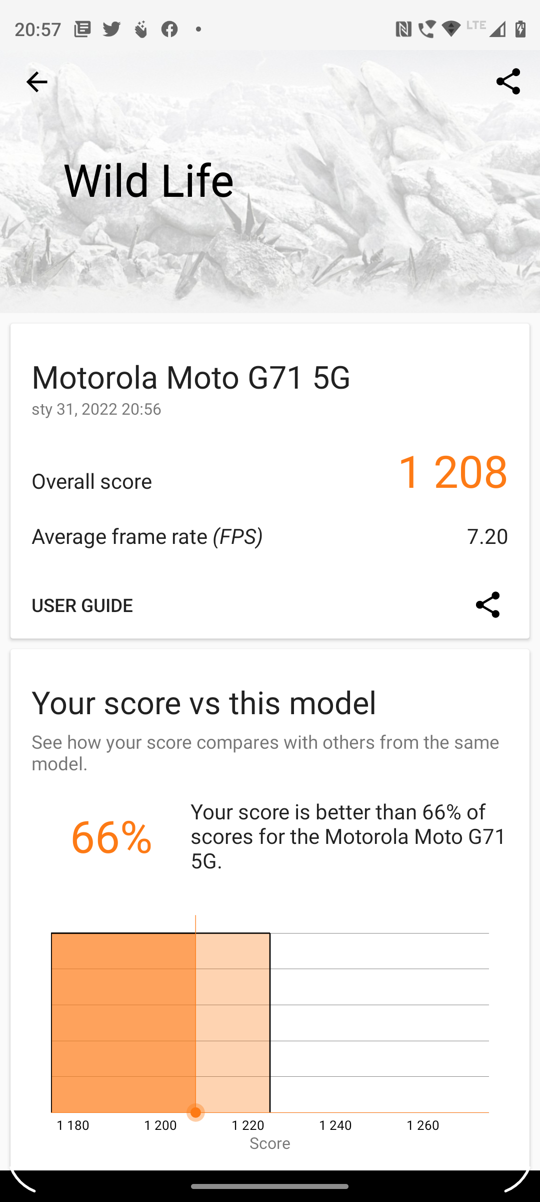 Motorola Moto G71 5G 3DMark Wild Life