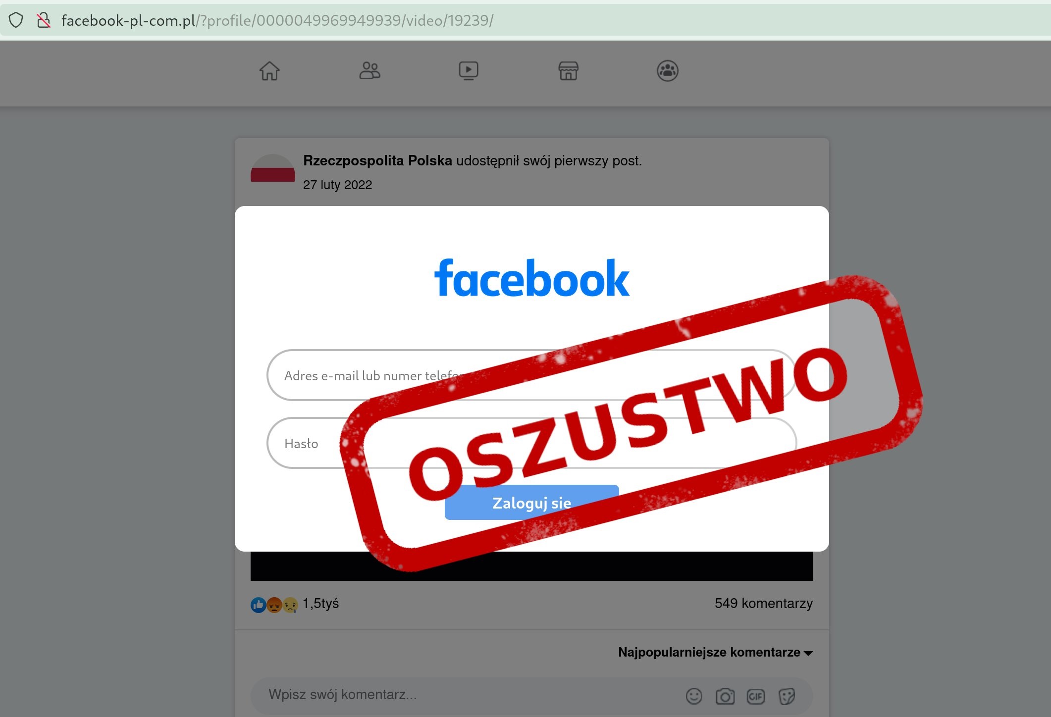 Rosyjskie czołgi przekraczają polską granicę fake news na Facebooku oszustwo