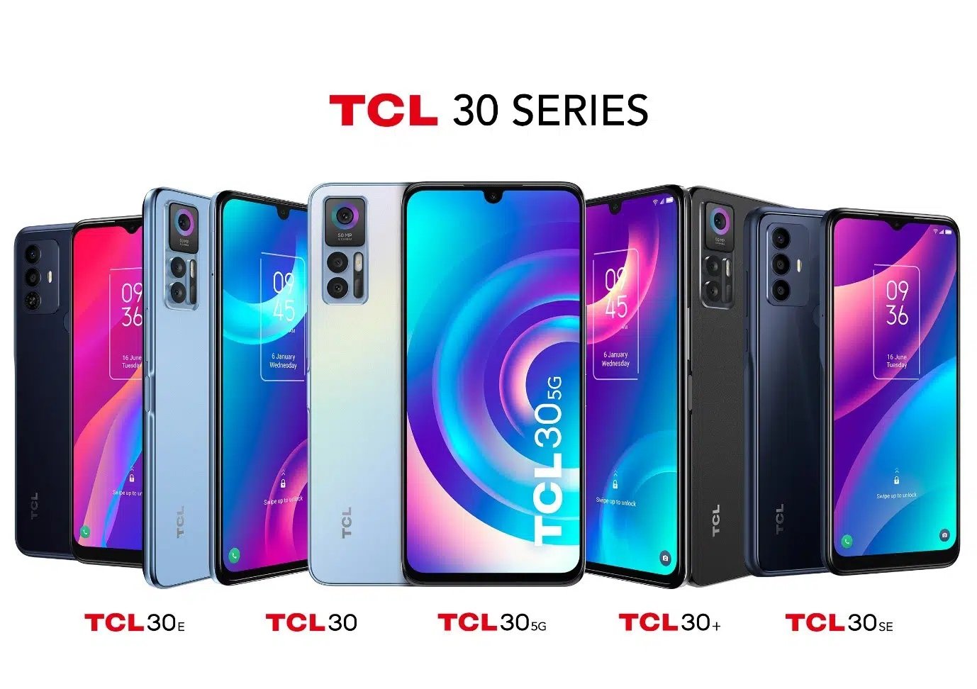 smartfony TCL 30 E TCL 30 TCL 30 5G TCL 30+ TCL 30 SE smartphones