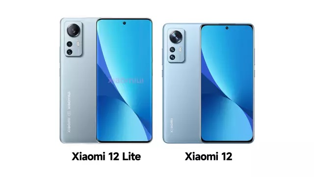 Xiaomi 12 Lite vs Xiaomi 12 size comparison