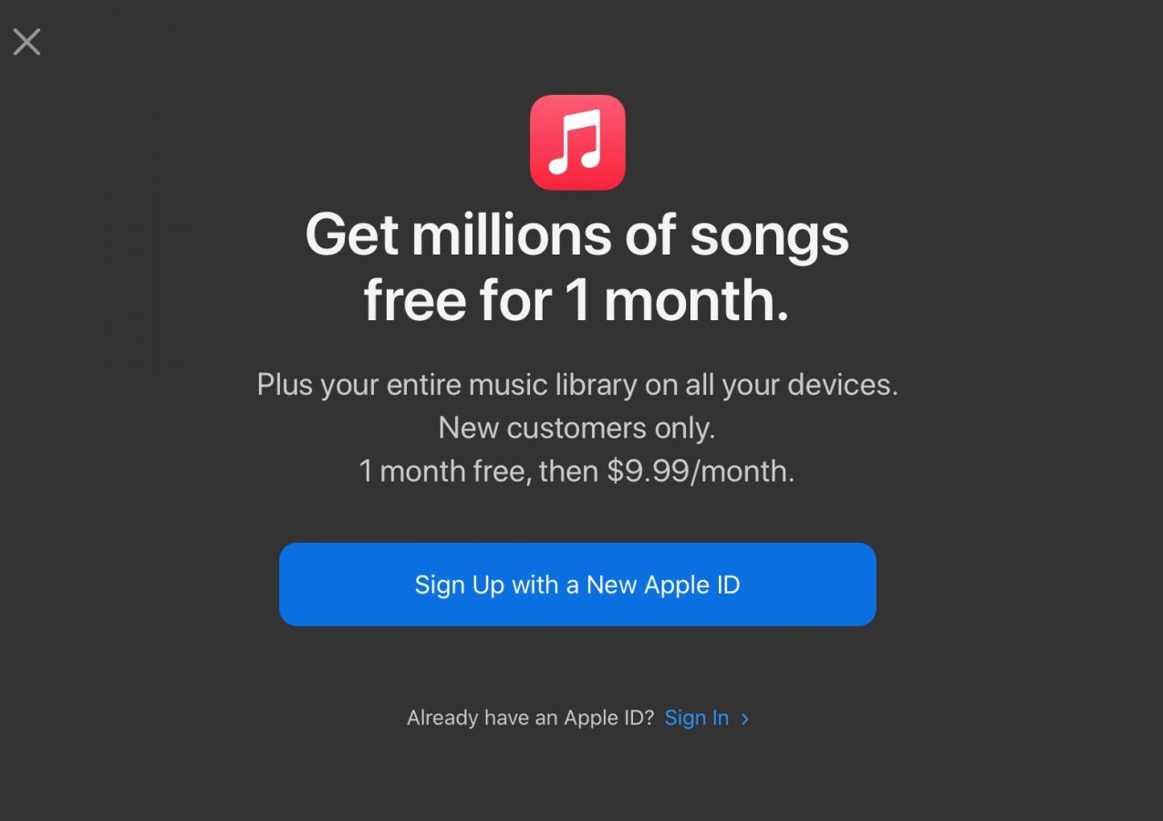 Apple Music 1 miesiąc