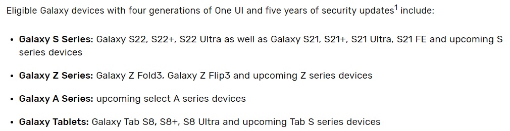 lista smartfonów Samsunga, które dostaną 4 aktualizacje Androida i 5 lat aktualizacji zabezpieczeń Androida