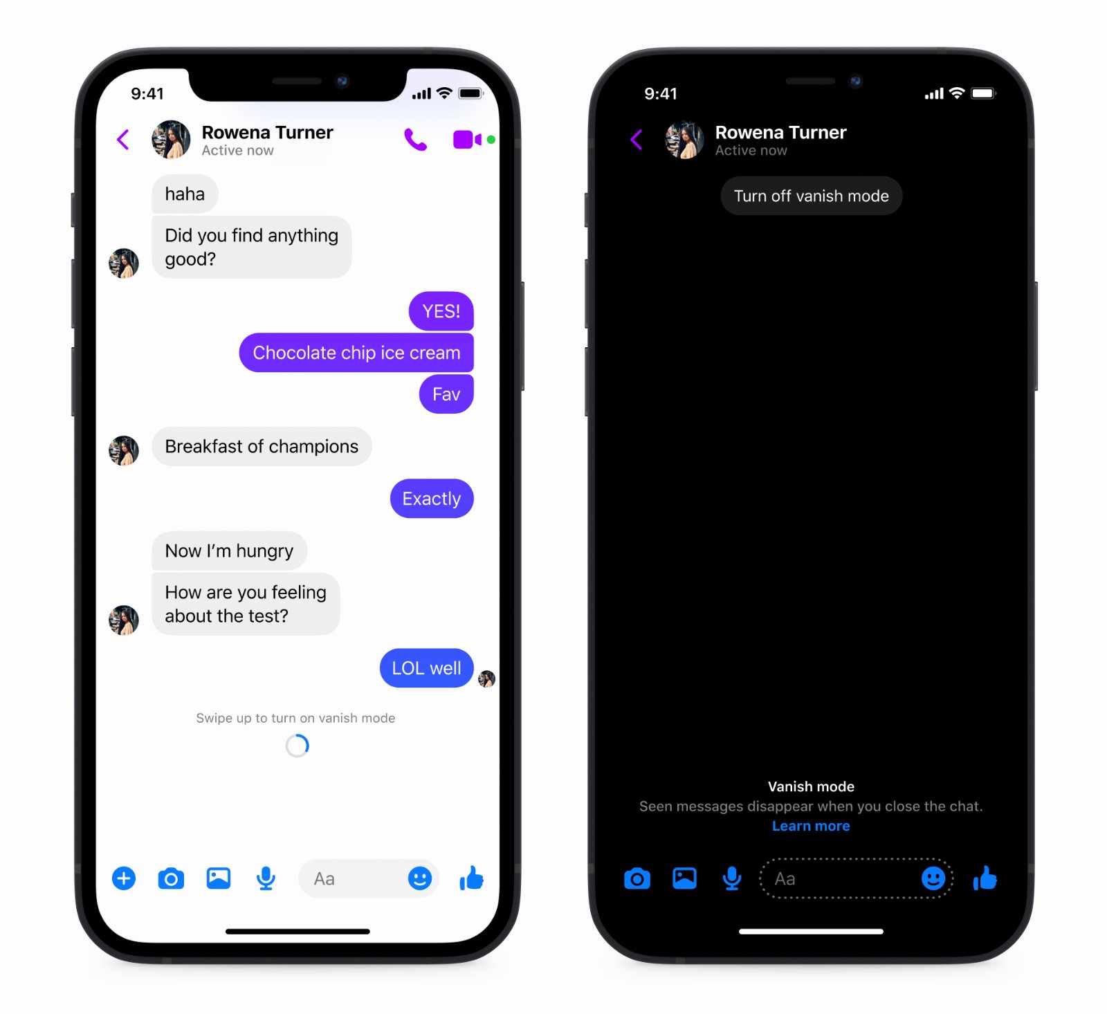 Facebook Messenger vanish mode