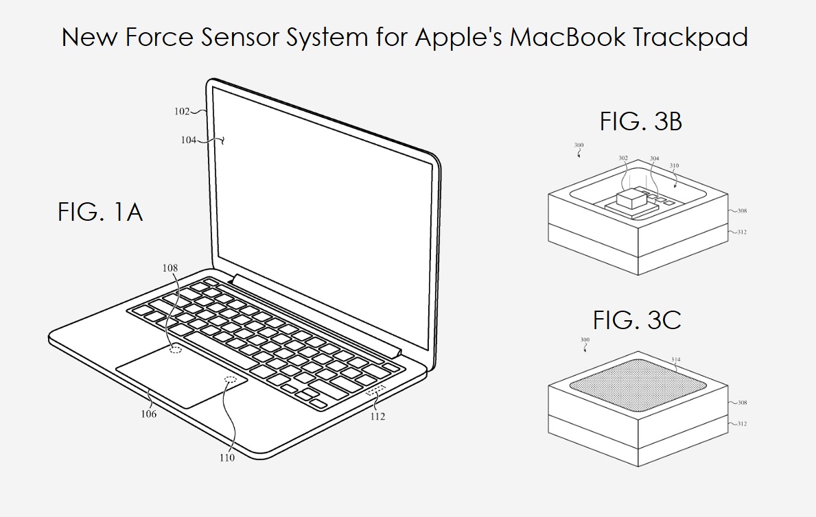patent 3D Touch wykrywanie siły nacisku w Macbooku