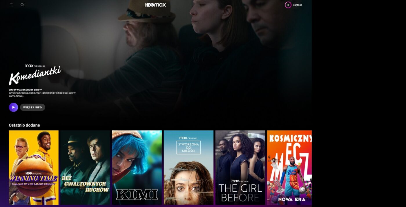 HBO Max zrzut ekranu sieć