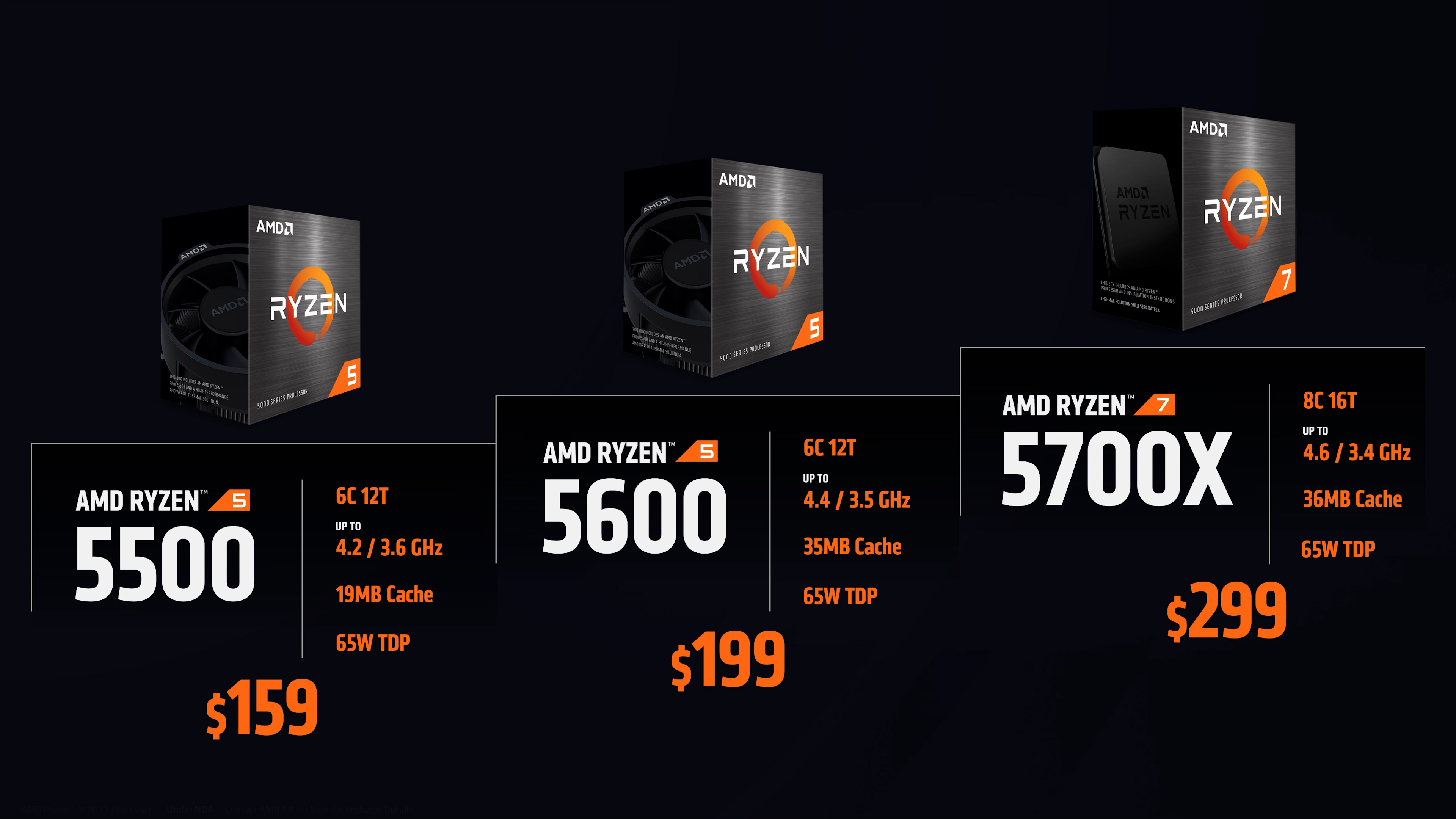 AMD Ryzen 5500, 5600, 5700X