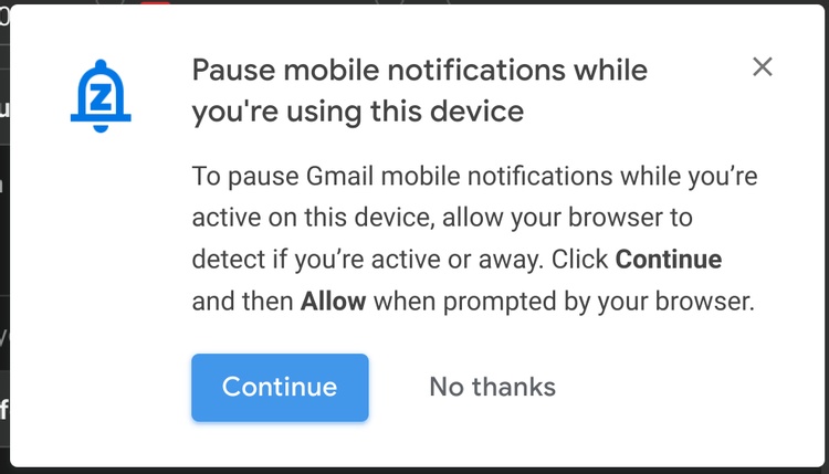 Gmail wstrzymanie powiadomień