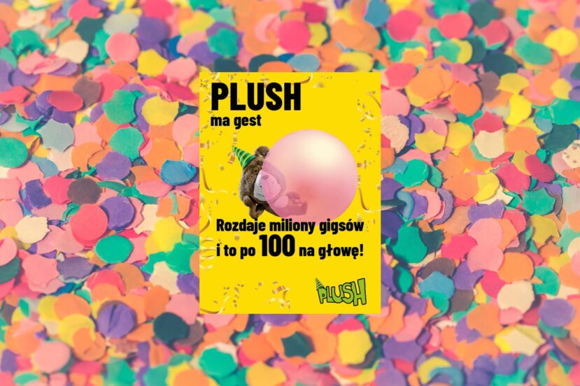konfetti celebrate party świętowanie Plush milion klientów pakiet 100 GB za darmo promocja