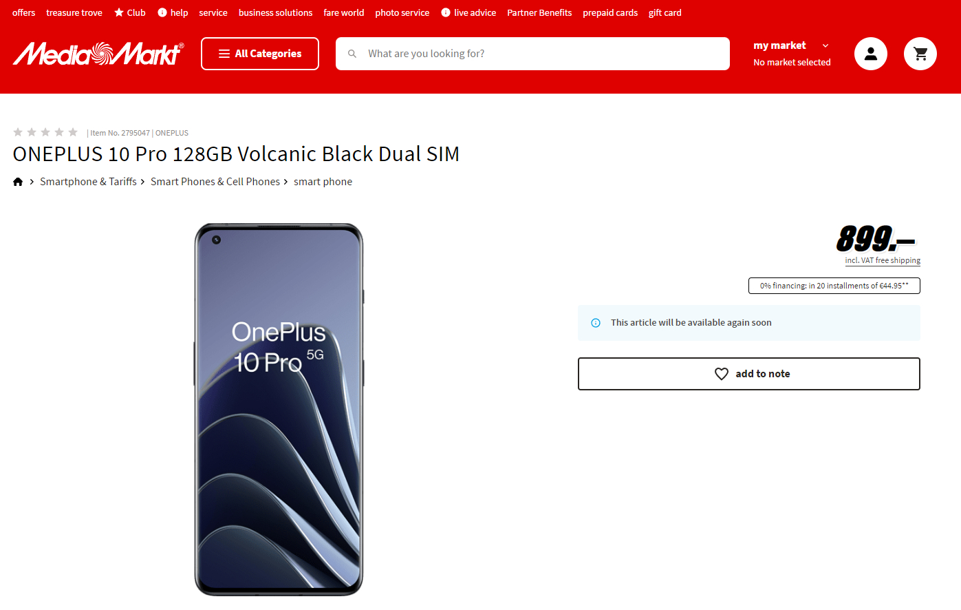 Cena OnePlus 10 Pro w Europie