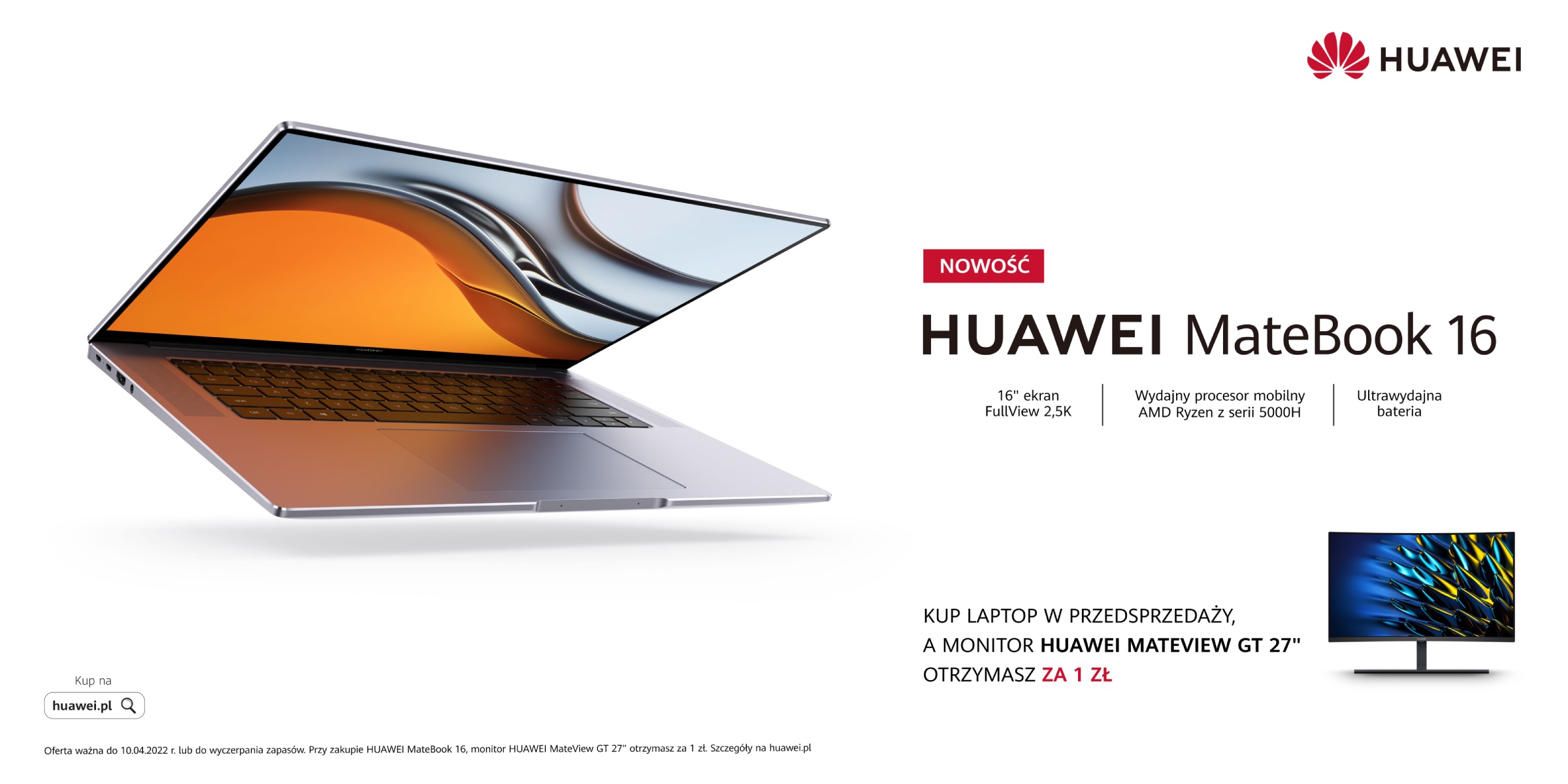 promocja Huawei MateBook 16 laptop