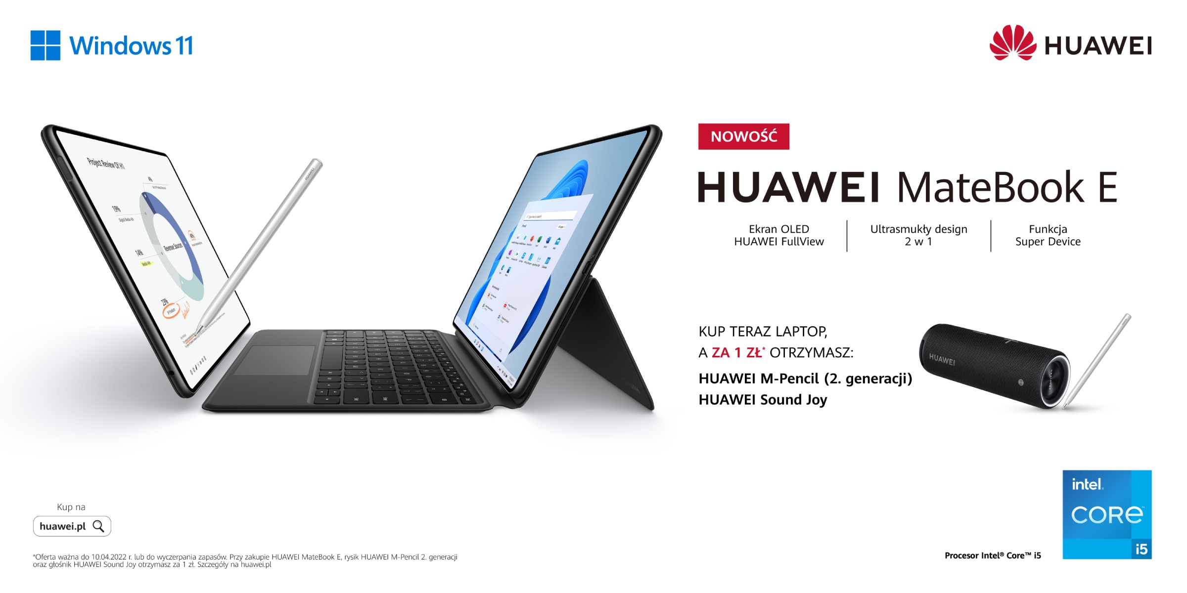 promocja Huawei MateBook E laptop tablet hybryda 2w1
