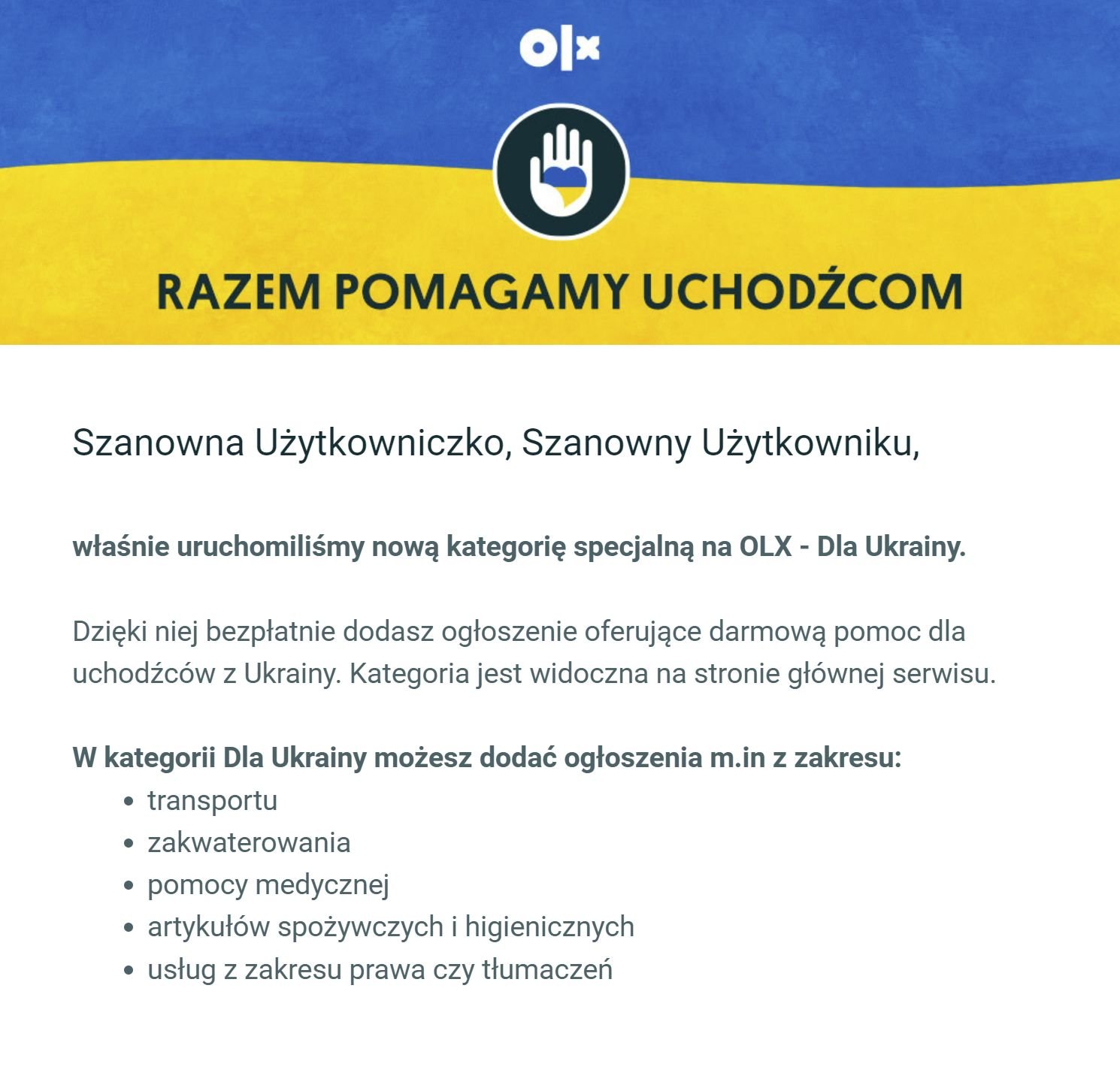 Oświadczenie OLX