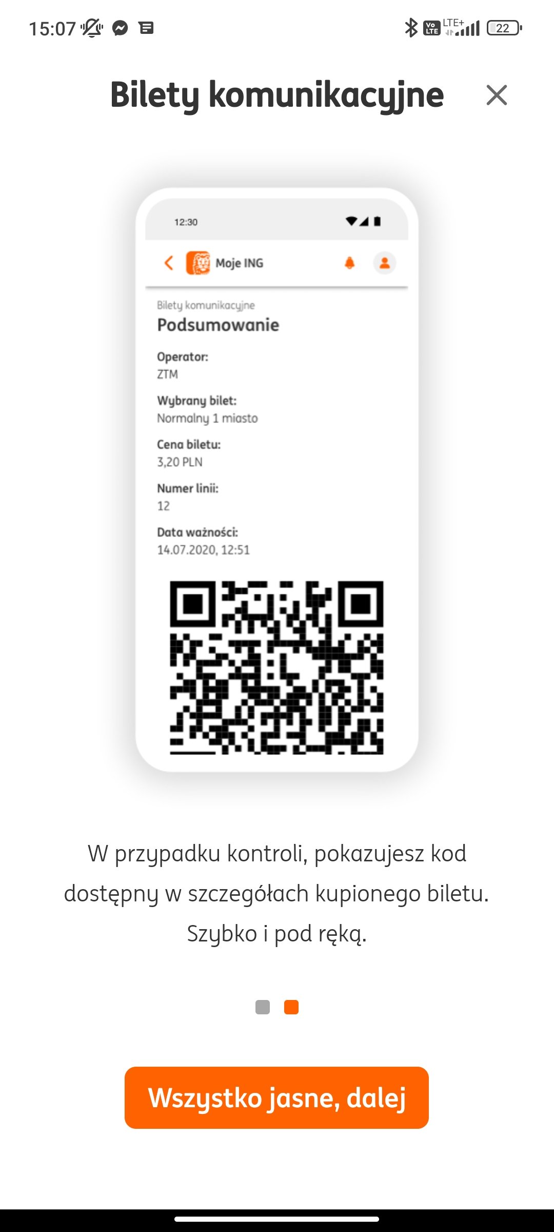 ING Bank Śląski Moje ING aplikacja bilety na komunikację miejską