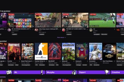 Strona główna Twitch zrzut ekranu