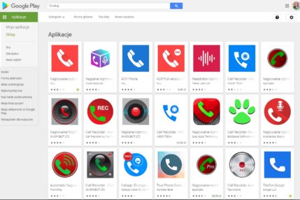 aplikacje do nagrywania rozmów w Google Play