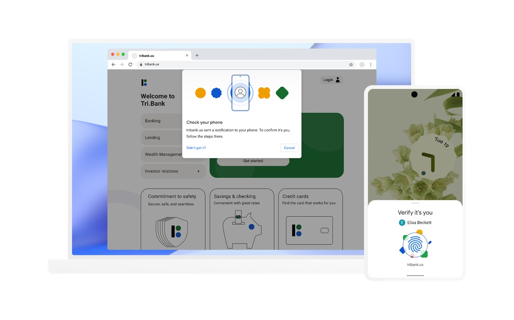 Google nowy sposób logowania w przeglądarce za pomocą smartfona passkey FIDO