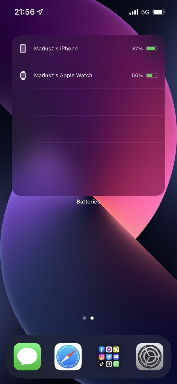 Rozmiary widżetów w systemie iOS
