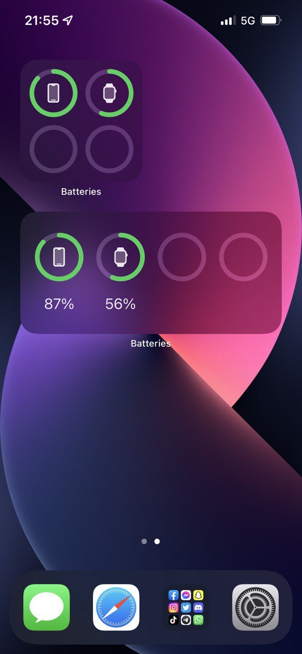Rozmiary widżetów w systemie iOS