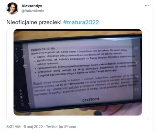 matura z języka angielskiego przeciek zadanie numer nr 10
