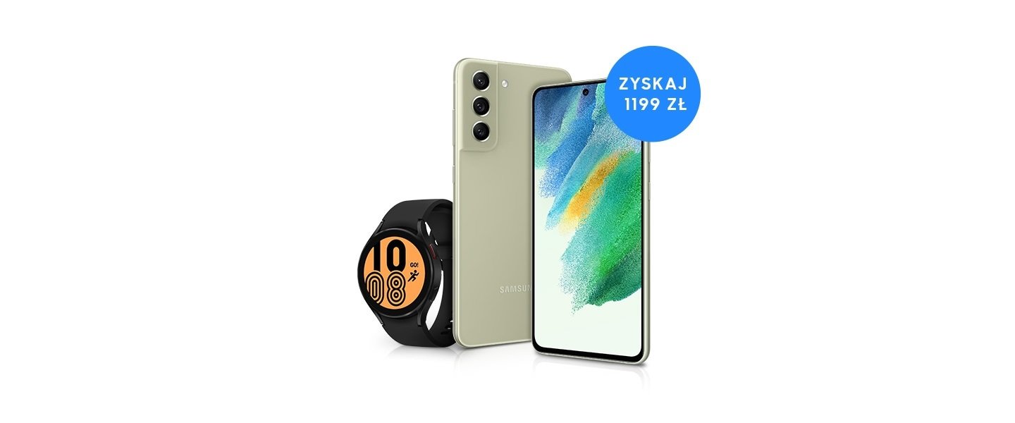 promocja Samsung Galaxy S21 FE Galaxy Watch 4 Bluetooth 44 mm za darmo w prezencie