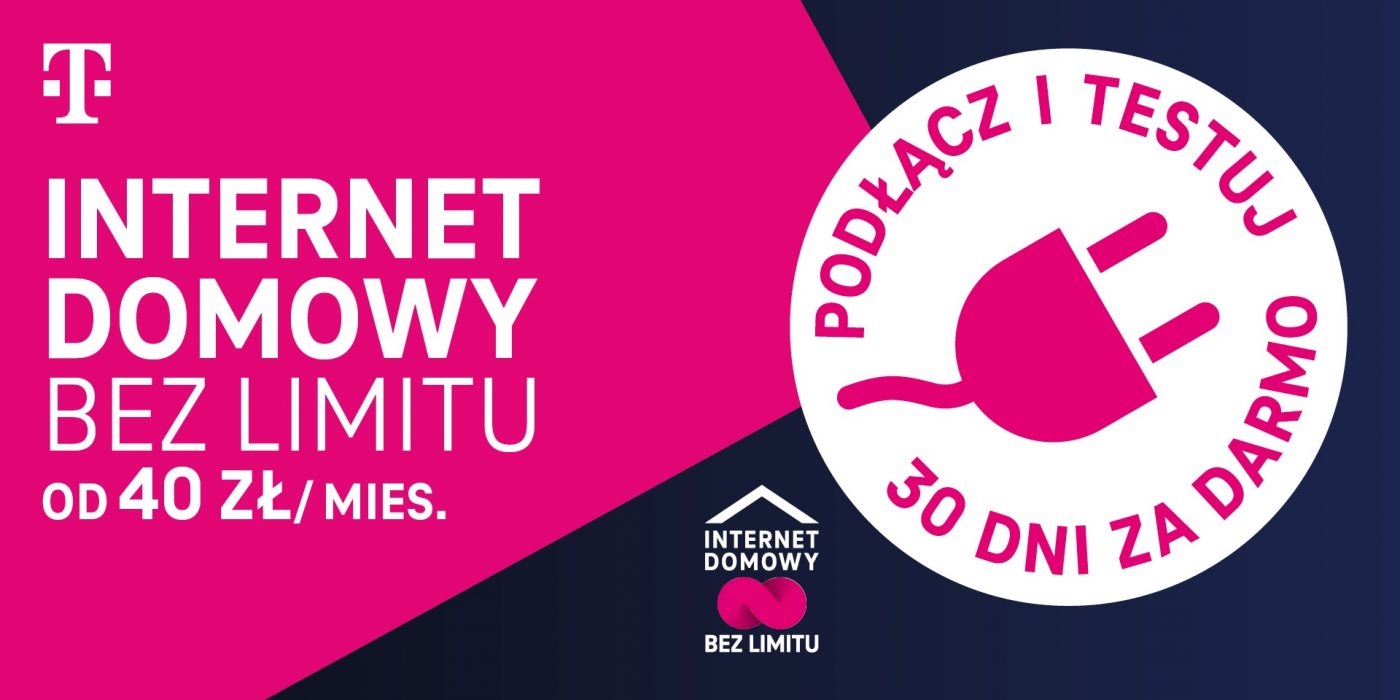 Internet domowy bez limitu danych przez (pierwszy) miesiąc za darmo w T-Mobile