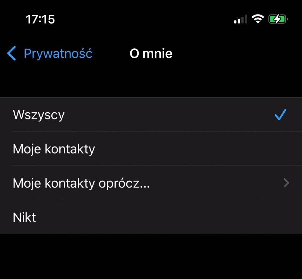 WhatsApp widoczność statusu