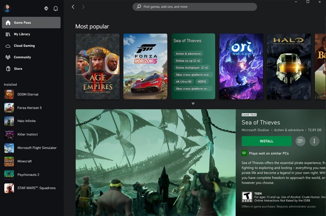 Podczas instalacji gry lubię mieć pewność, że zadziała ona na moim komputerze (źródło: Xbox Wire)