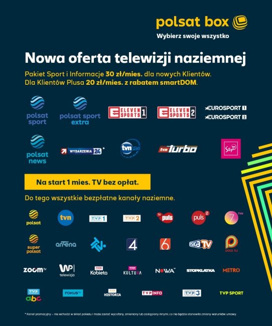 Nowa oferta telewizji naziemnej w Polsat Box