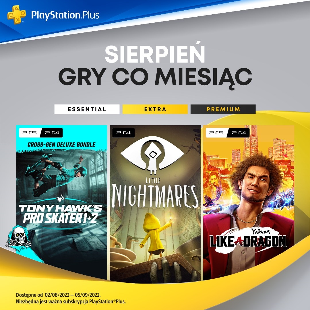 PlayStation Plus Essential - lista gier na sierpień 2022