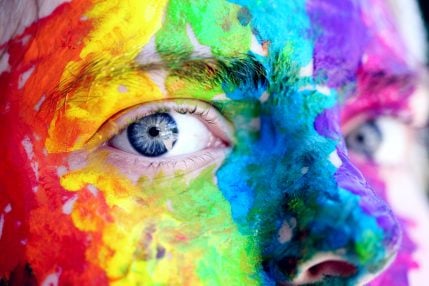 oczy eyes color kolorowe tęcza rainbow