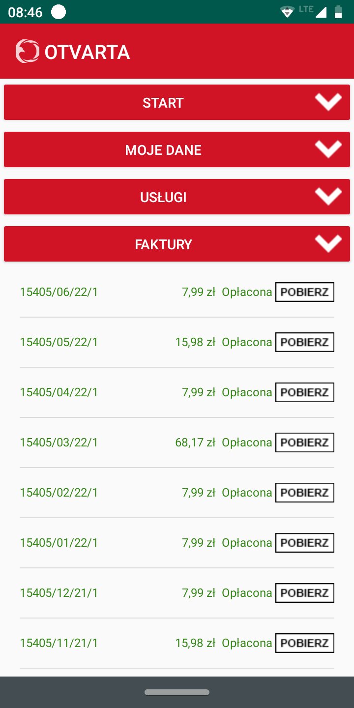 aplikacja mobilna OTVARTA