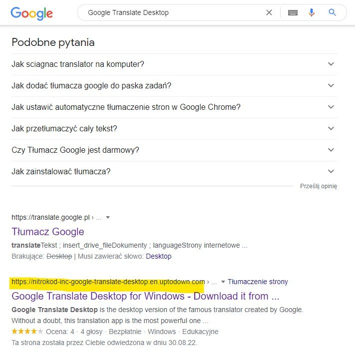 Tłumacz Google na komputery