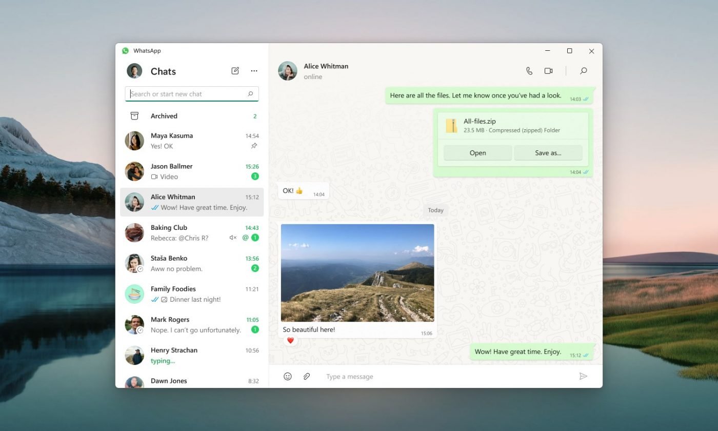 WhatsApp na Windows