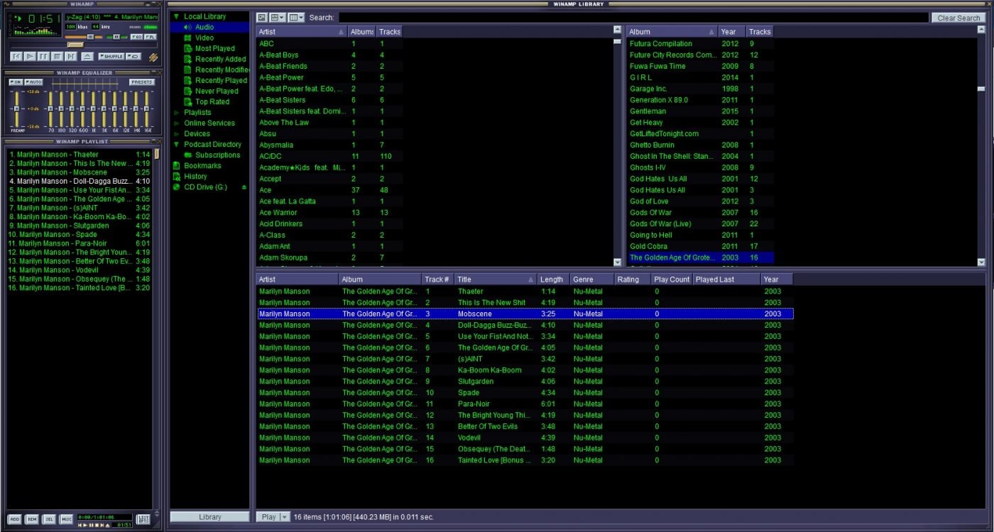 winamp 5.9 zrzut ekranu