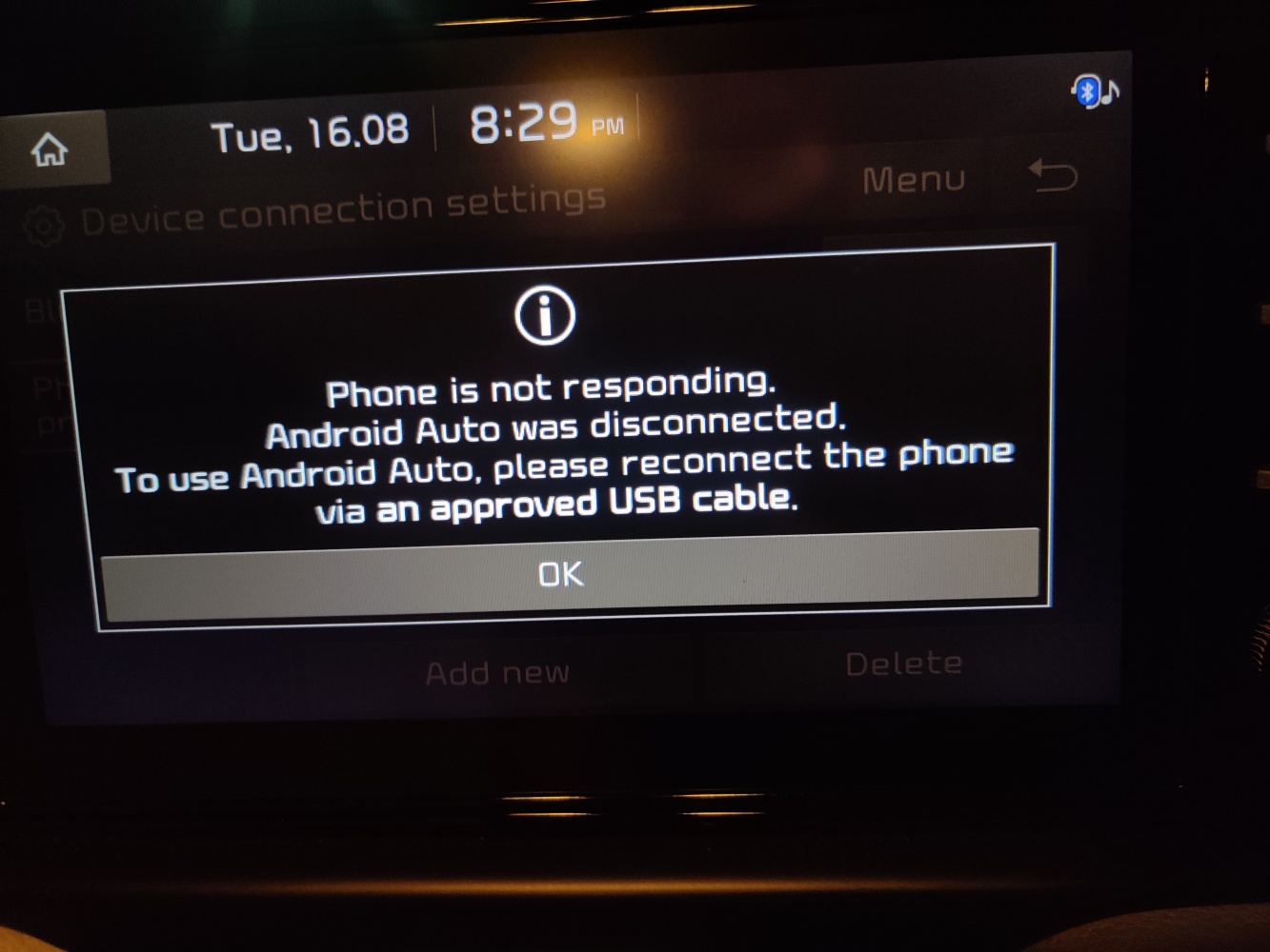 Android Auto problem z połączeniem