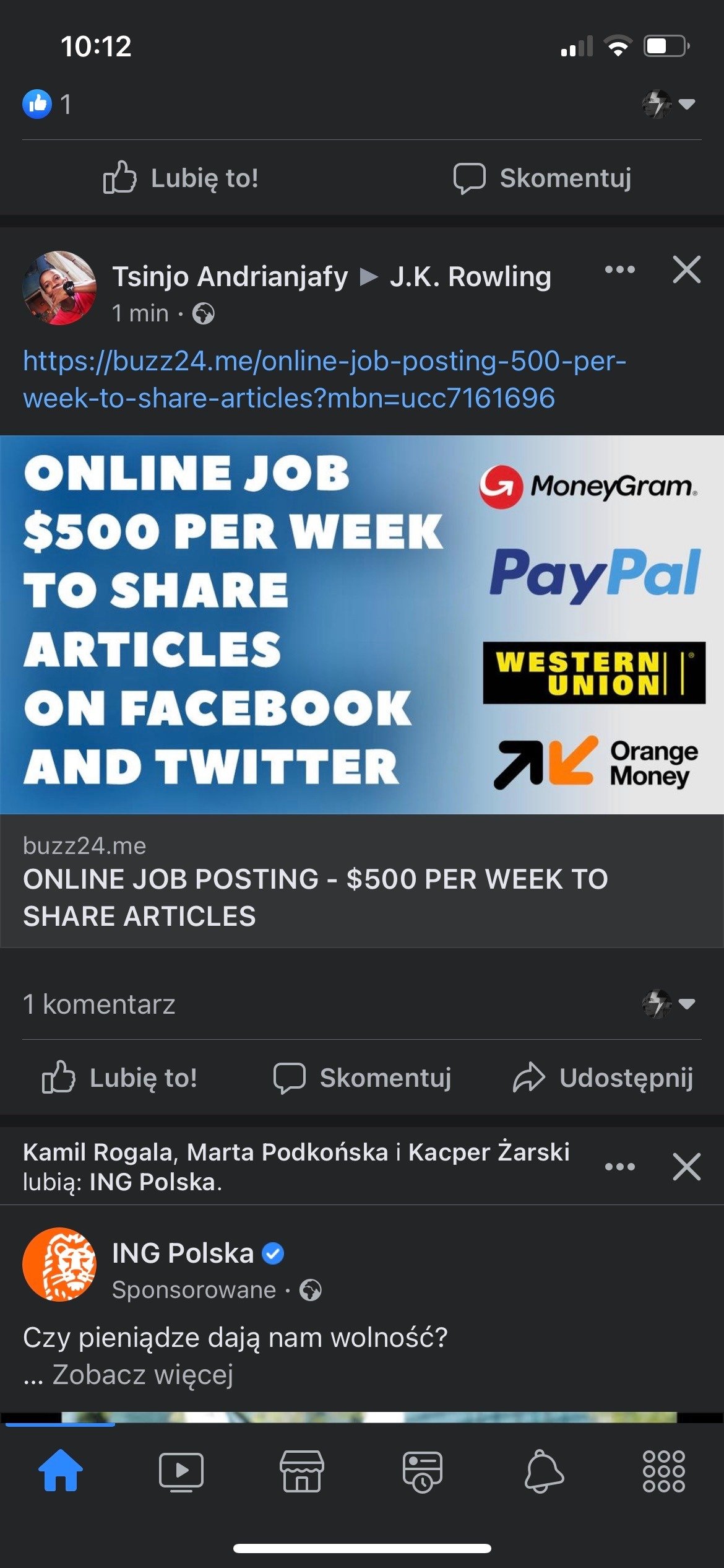 Awaria Facebooka