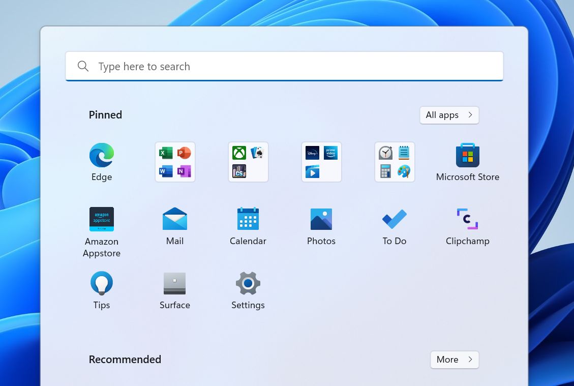 Menu Start ostatecznie przekonało mnie do przesiadki na Windows 11. Wersja z folderami ułatwia odnalezienie pożądanych aplikacji (źródło: Microsoft)