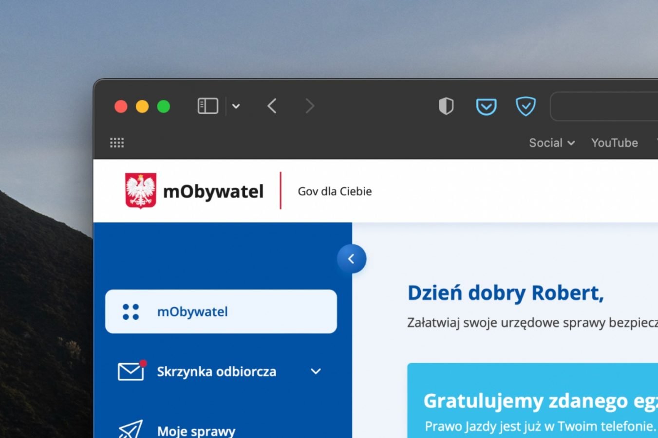 mObywatel w przeglądarce