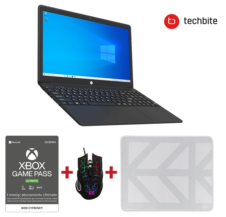 promocja laptop techbite ZIN 4 15.6 FHD 128 GB akcesoria za darmo