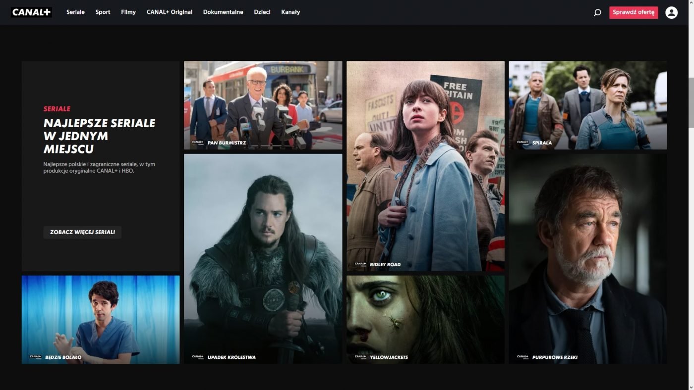 CANAL+ online strona główna wrzesień 2022
