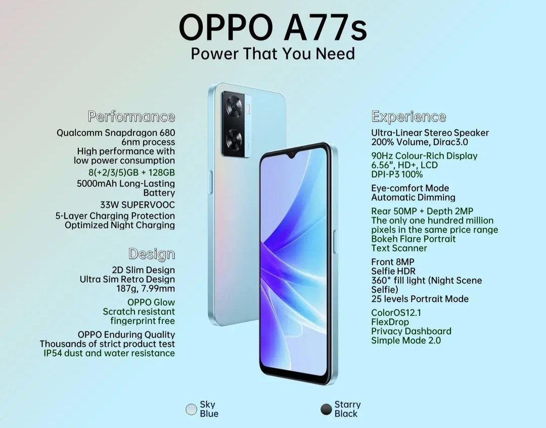 smartfon OPPO A77s smartphone specyfikacje