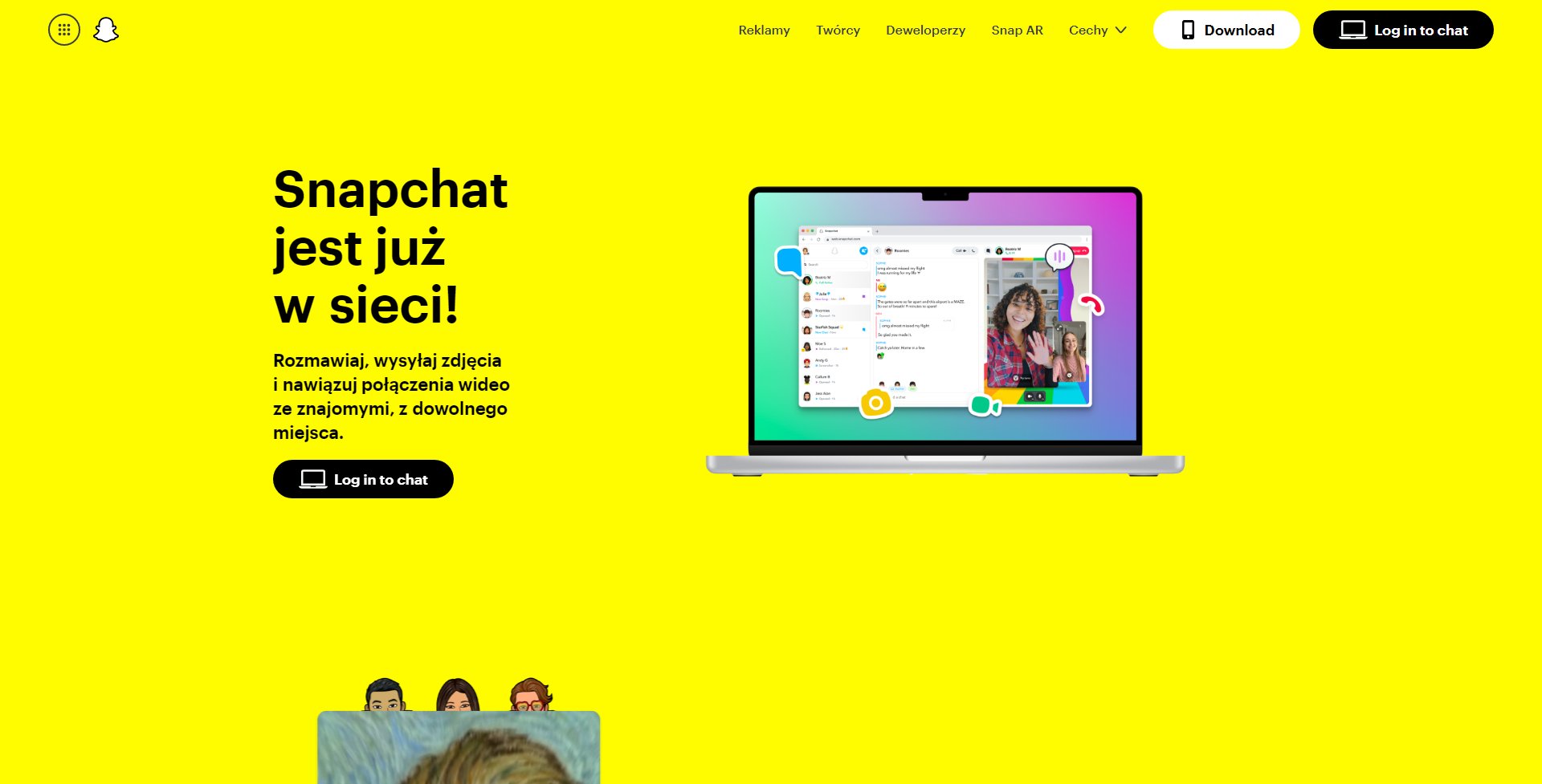 aplikacja Snapchat Web app browser