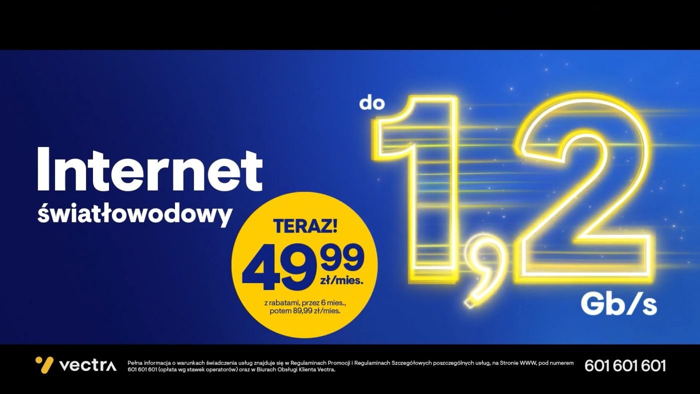 Vectra internet światłowodowy do 1,2 Gbit s nowa oferta cena