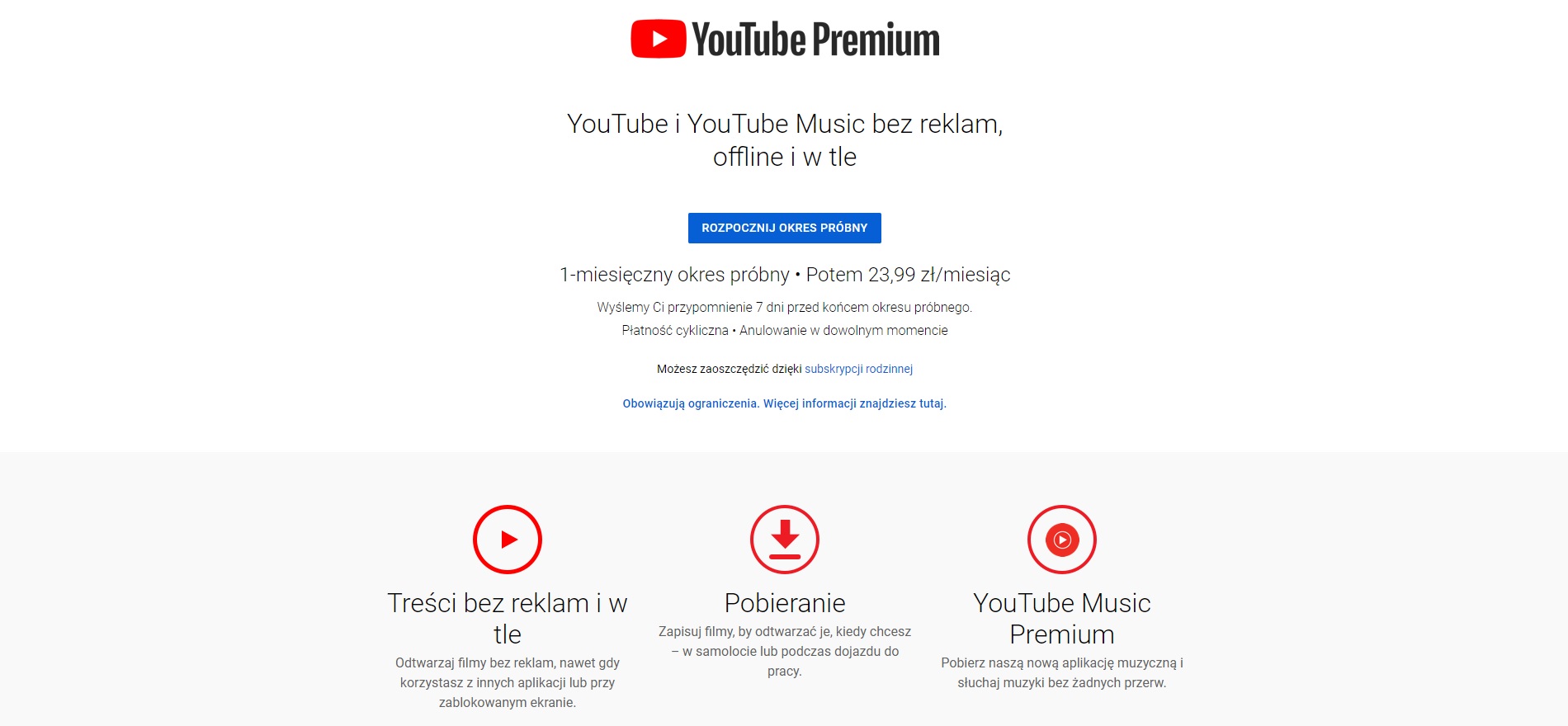 YouTube Premium cennik co zawiera oferta